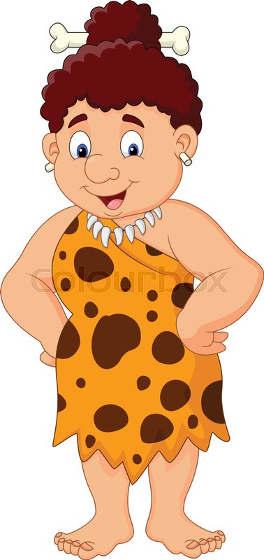 378x800 Vector Illustration Of Cartoon Female Caveman Stock Vector