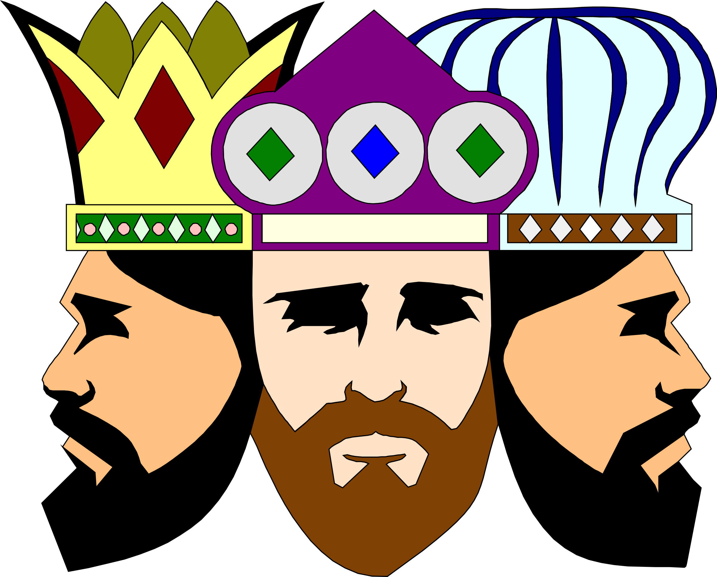 2400x1934 Three Kings Vector Clipart Image