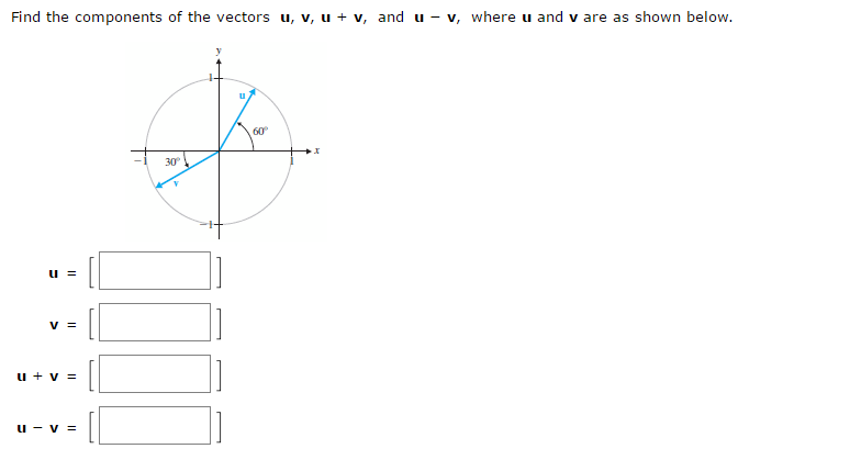 774x419 Solved Find The Components Of The Vectors U, V, U + V, An
