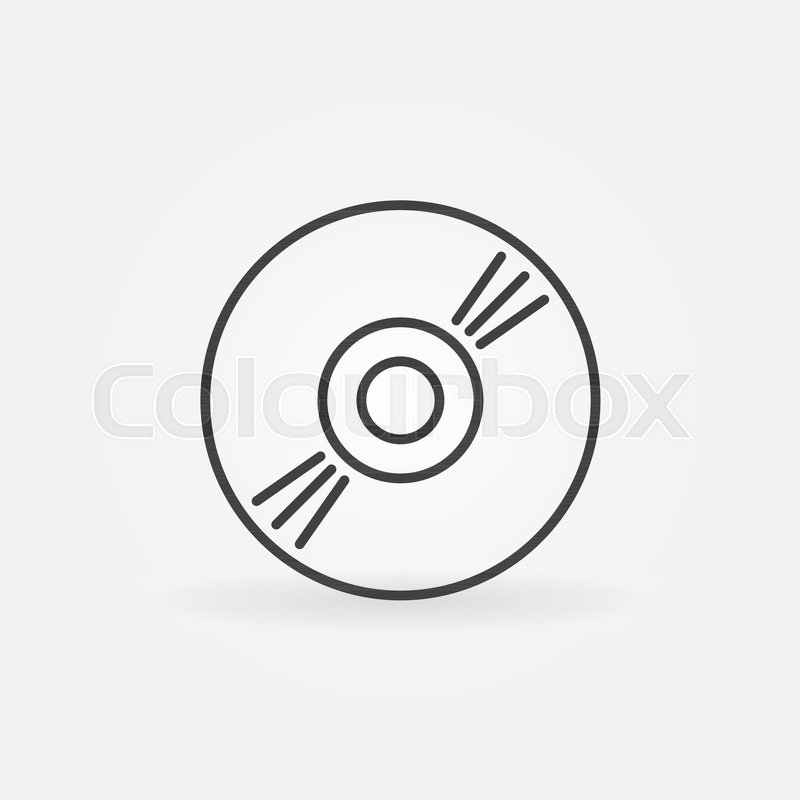 800x800 Cd Vector Concept Outline Icon. Compact Disc Symbol In Thin Line