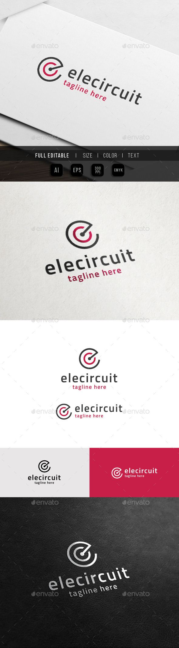 590x2127 Electric Circuit Creative C E Logo Vector Eps