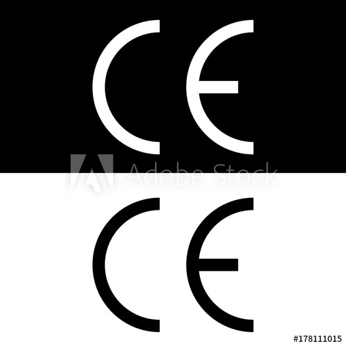 500x500 Vector Ce Mark, Vector Ce Symbol On Black And White Backgrounds