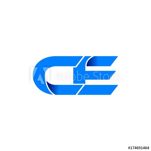 500x500 Ce Logo Initial Logo Vector Modern Blue Fold Style