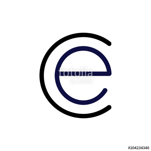 500x500 Initial Letter Ce Logo Vector, Line Logo Stock Image And Royalty