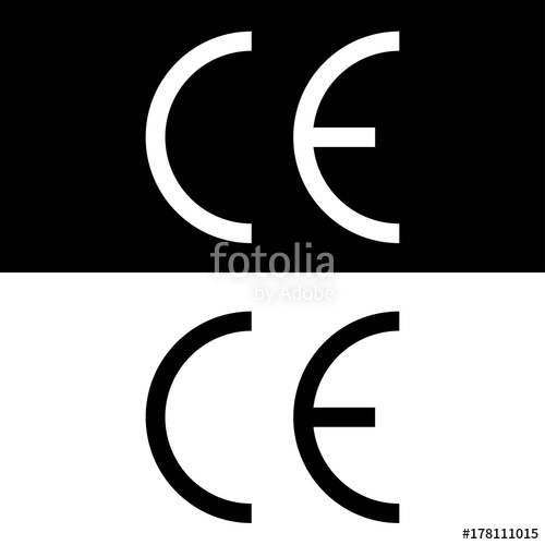 500x500 Vector Ce Mark, Vector Ce Symbol On Black And White Backgrounds