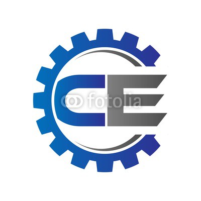 400x400 Ce Initial Logo Vector With Gear Blue Gray Buy Photos Ap