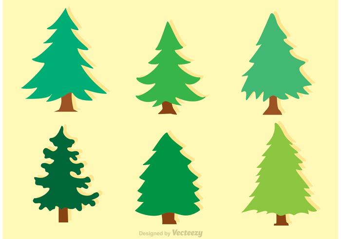 700x490 Flat Cedar Trees Vectors