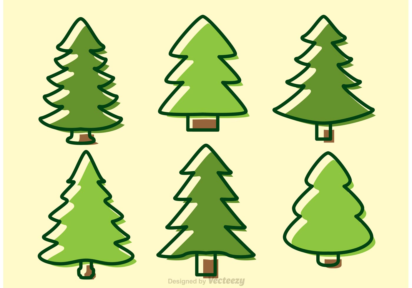 1400x980 Cedar Trees Cartoon Vectors