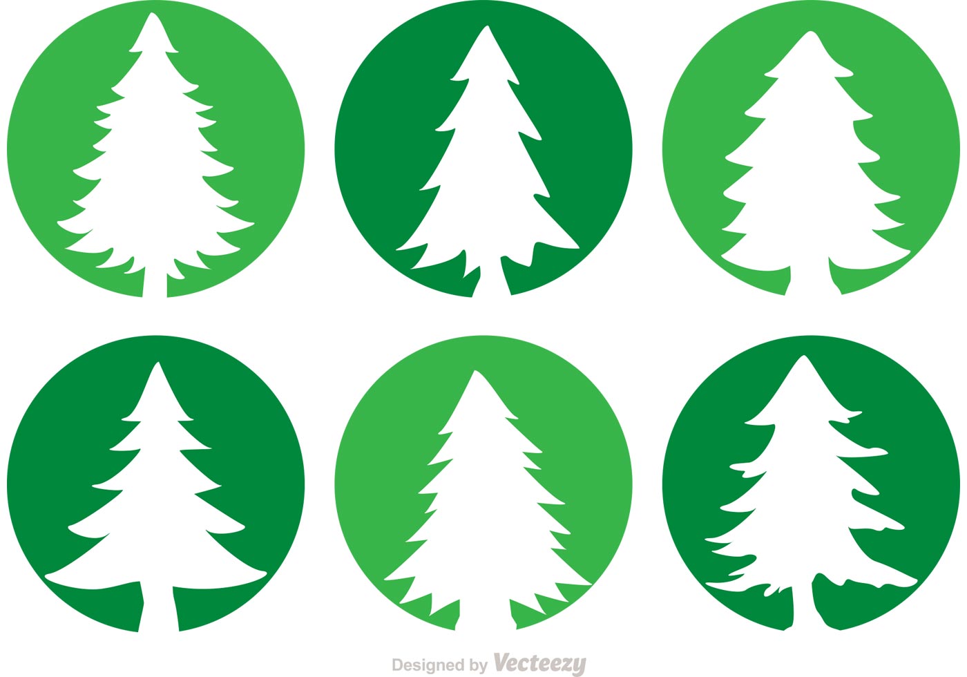 1400x980 Cedar Trees Circle Vector Icons
