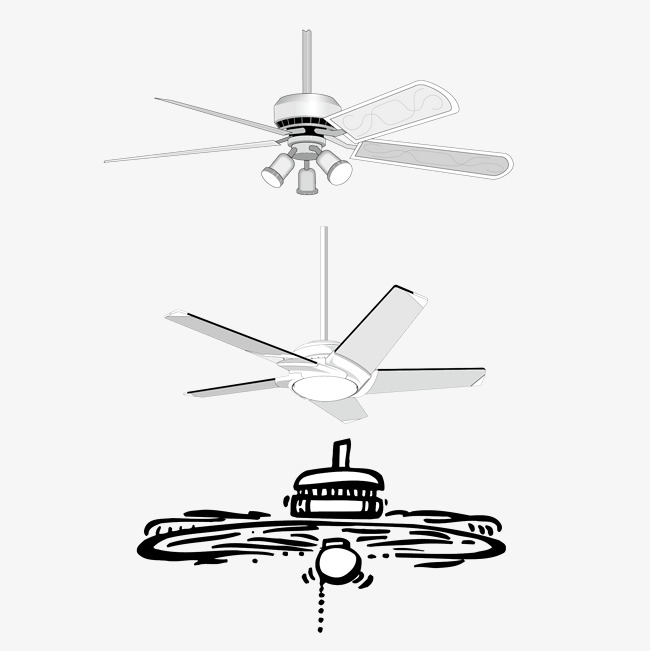 650x651 Ceiling Fans Vector Material Collection, Ceiling Fan, Vector