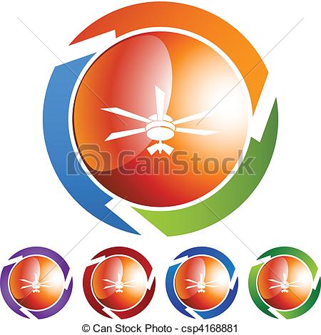 450x470 Ceiling Fan Web Button Isolated On A Background.