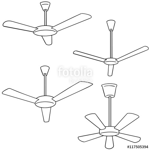 500x500 Vector Set Of Ceiling Fan Stock Image And Royalty Free Vector