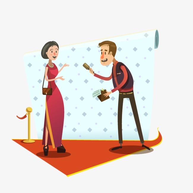 650x650 Vector Star Interview Scene, Star Vector, Celebrity, Reporter Png