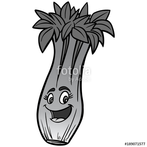 500x500 Celery Cartoon Illustration