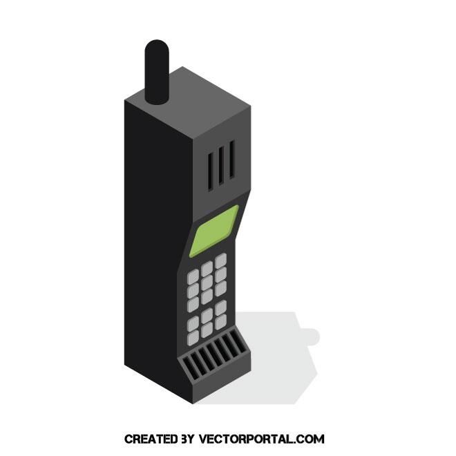 660x660 Vintage Cell Phone Vector Image Technology Vector Illustrations