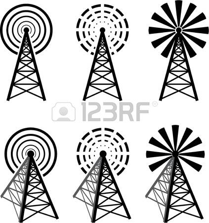 423x450 Cell Tower Clipart