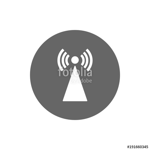 500x500 Cell Tower Icon In Circle. Vector. Stock Image And Royalty Free