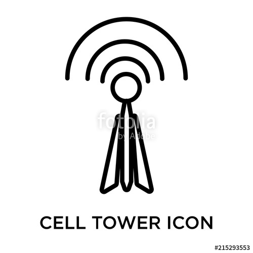 500x500 Cell Tower Icon Vector Sign And Symbol Isolated On White