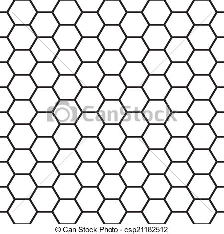 450x470 Black And White Bee Cells Seamless Vector Pattern.