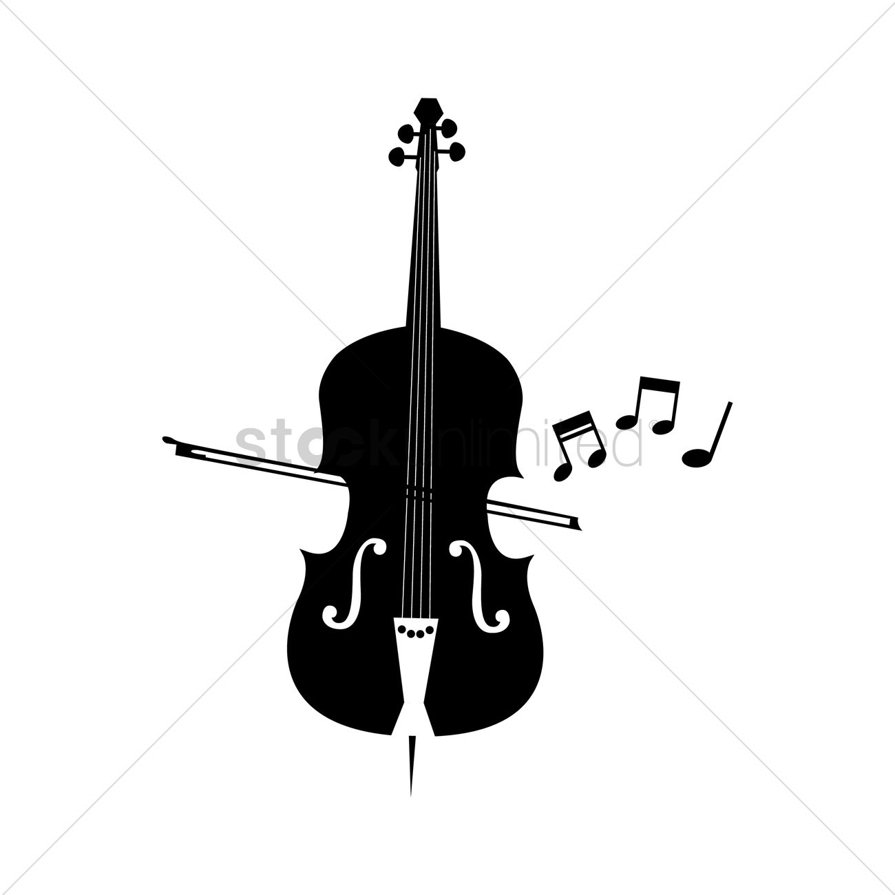 1300x1300 Free Silhouette Of Cello Vector Image