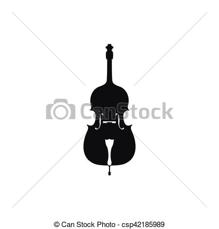 450x470 Vector Illustration Of Acoustic Cello. Cello In Black