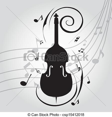 450x470 Abstract Cello Silhouette On Special Music Background Vector Clip