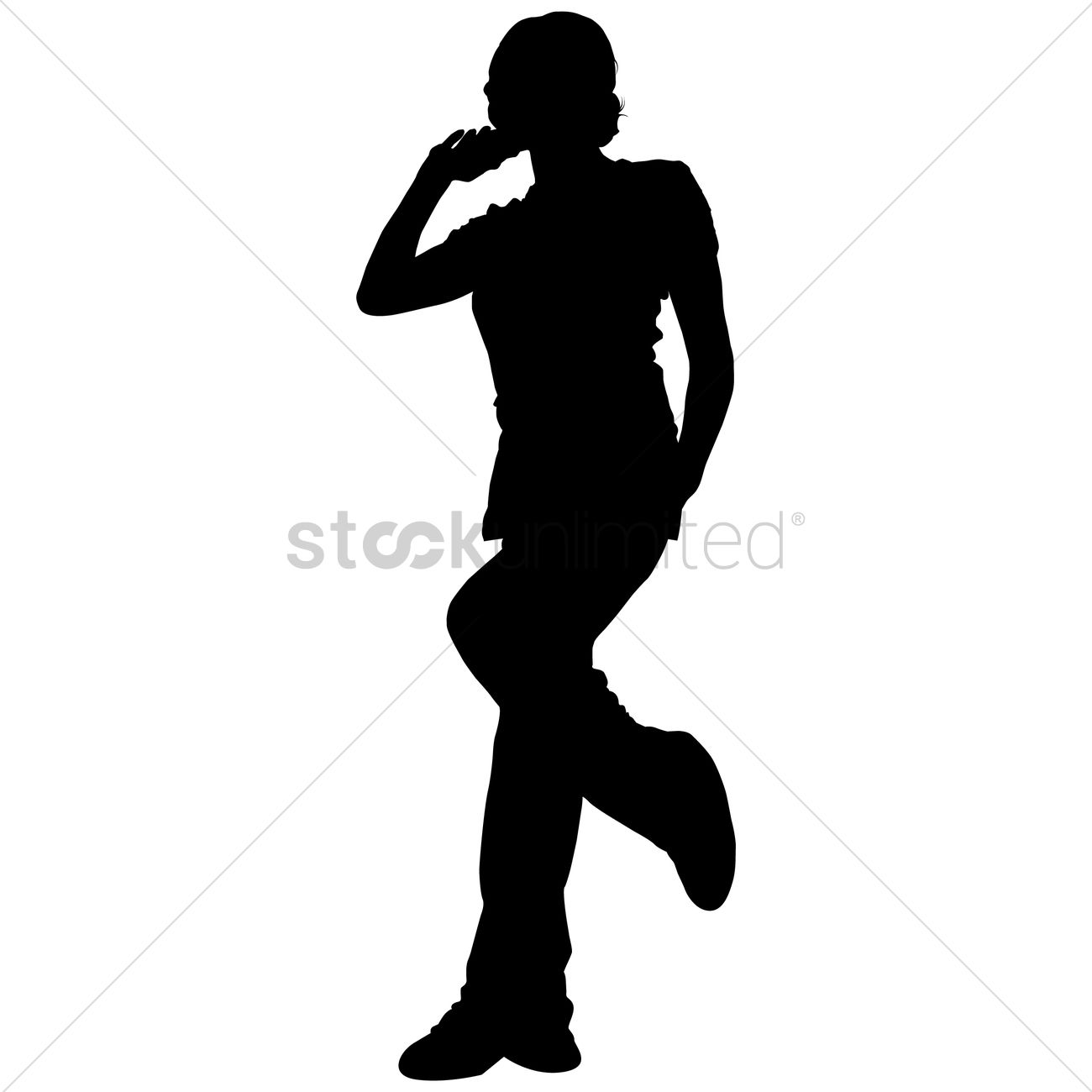 1300x1300 Silhouette Of A Man Talking On Cellphone Vector Image