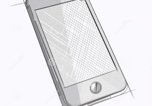 300x210 Sketch Of A Cellphone Cell Phone Sketch Royalty Free Vector Image