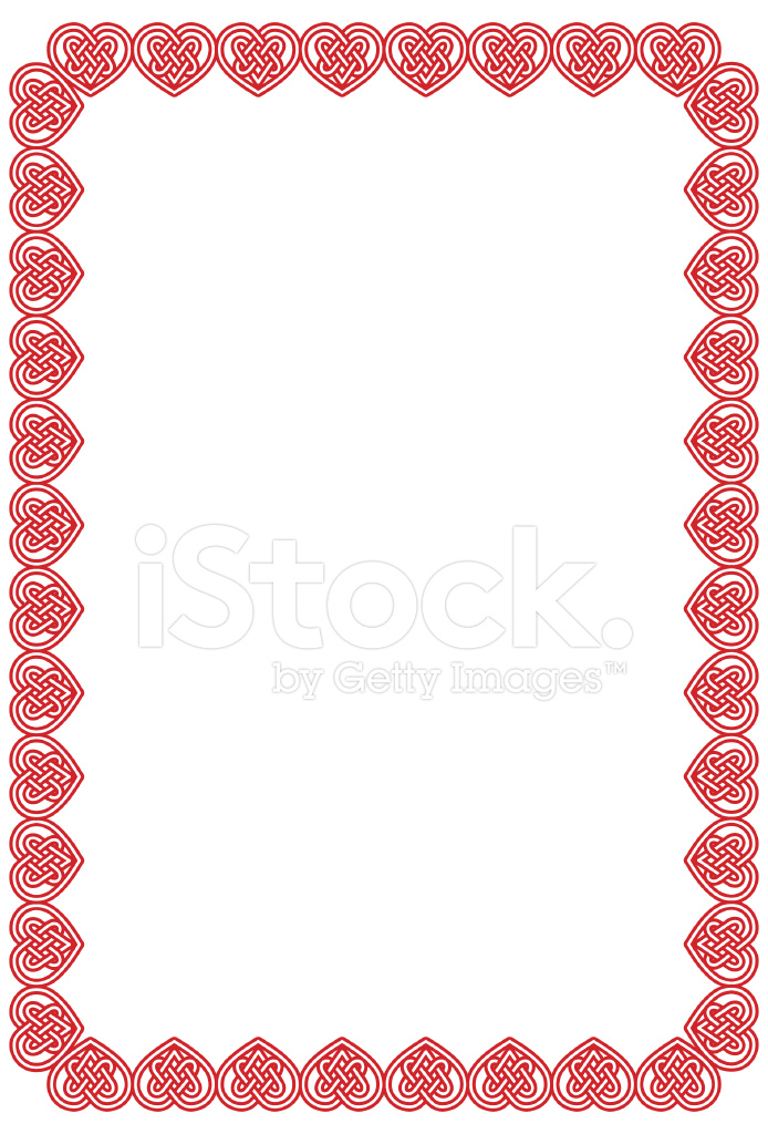 694x1024 Celtic Hearts Border Stock Vector