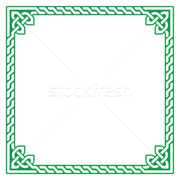 600x600 Celtic Green Frame, Border Pattern