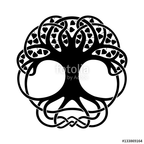500x500 Celtic National Ornament Tree With Leaves In The Shape Of A Circle