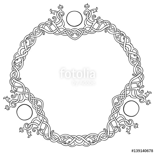 500x499 Vector Illustration Of Celtic Knot Circle Frame Black And White