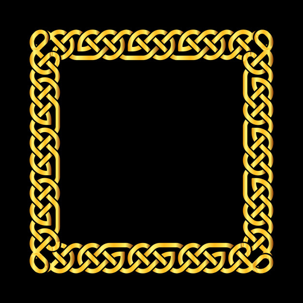 626x626 Square Golden Celtic Knots Vector Frame Vector Premium Download