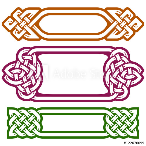 500x500 Vector Celtic Frame Set Isolated On White Background