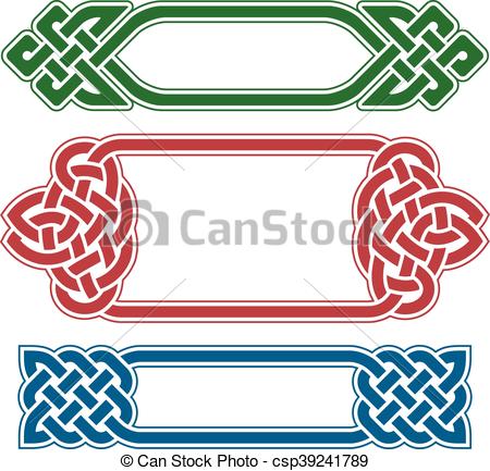 450x433 Vector Celtic Frame Set Isolated On White Background.