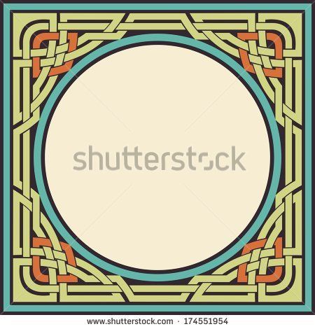 450x470 Vector Colored Ornamental Celtic Frame Borders