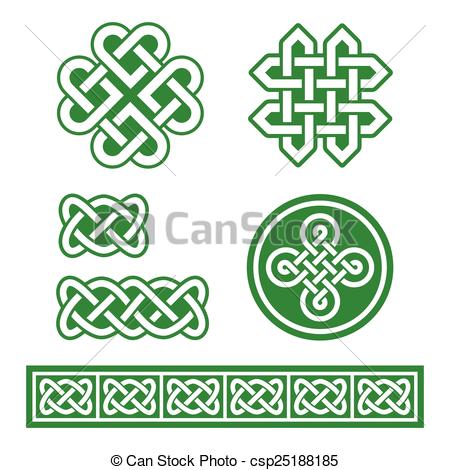 450x470 Celtic Irish Patterns And Braids Set Old Traditional Vector Celtic