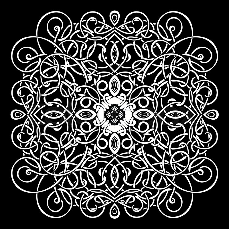 800x800 Celtic Pattern, Vector Wicker Ornament, Hand Drawing Decorative
