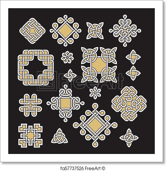 561x581 Free Art Print Of Chinese And Celtic Endless Knots And Patterns