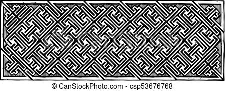 450x182 Traditional Celtic Pattern. Celtic Key Medieval Border In Vintage