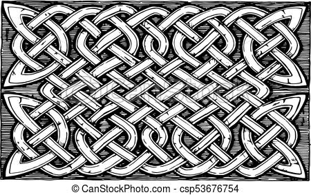 450x283 Traditional Celtic Pattern. Celtic Knots Pattern In Ink Hand Drawn