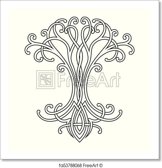 561x581 Free Art Print Of Celtic Tree Of Life. Vector Celtic National