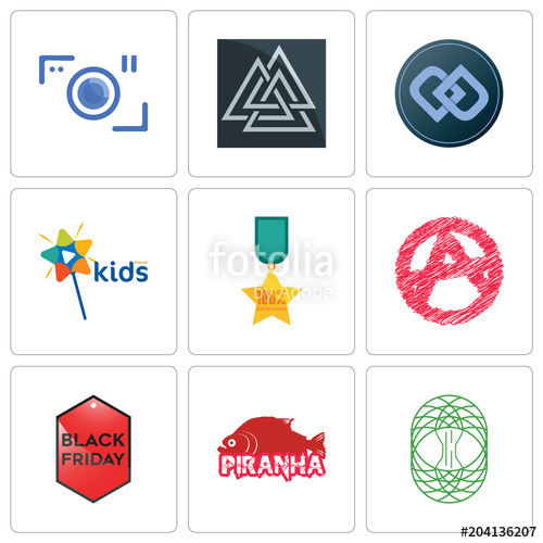 500x500 Set Of 9 Simple Editable Icons Such As Celtic Tree Of Life