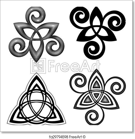 561x581 Free Art Print Of Vector Celtic Triskel Symbols Set. Vector Celtic