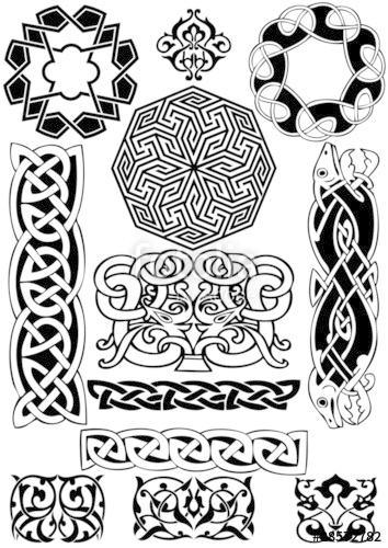354x500 Celtic Vector Art Collection On A White Background. Stock Image