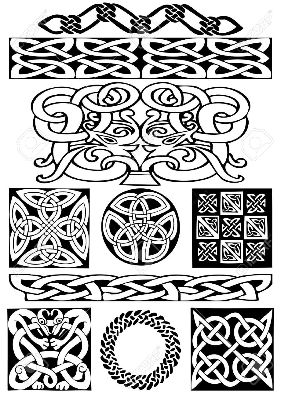 920x1300 Keltische Vektor Kunstsammlung Auf Einem Hintergrund