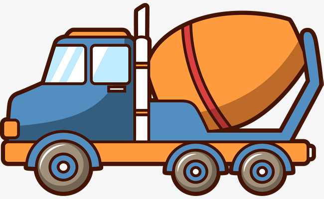 650x400 Cartoon Concrete Mixer Truck, Cartoon Vector, Truck Vector