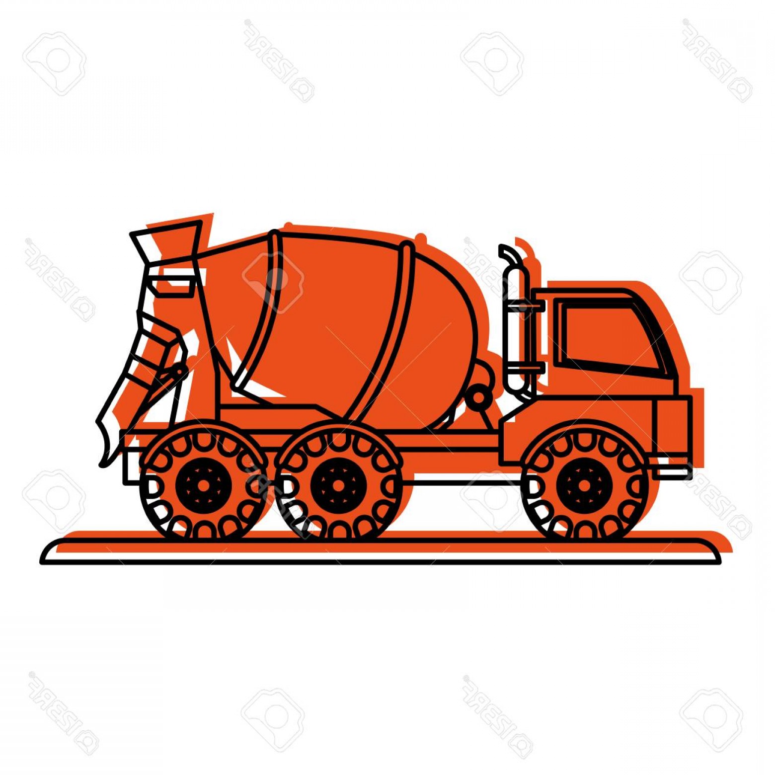 1560x1560 Photostock Vector Cement Truck Construction Heavy Machinery Icon