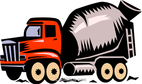 480x283 Cement Truck Royalty Free Vector Clip Art Illustration Indu0623