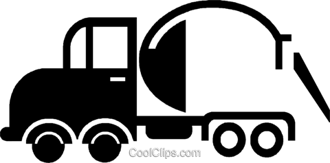 480x237 Cement Truck Royalty Free Vector Clip Art Illustration Vc046642